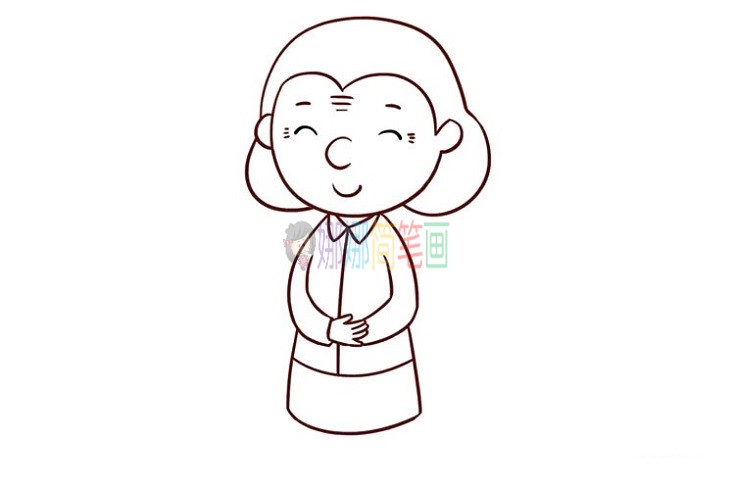 老奶奶简笔画,慈祥的老奶奶画法