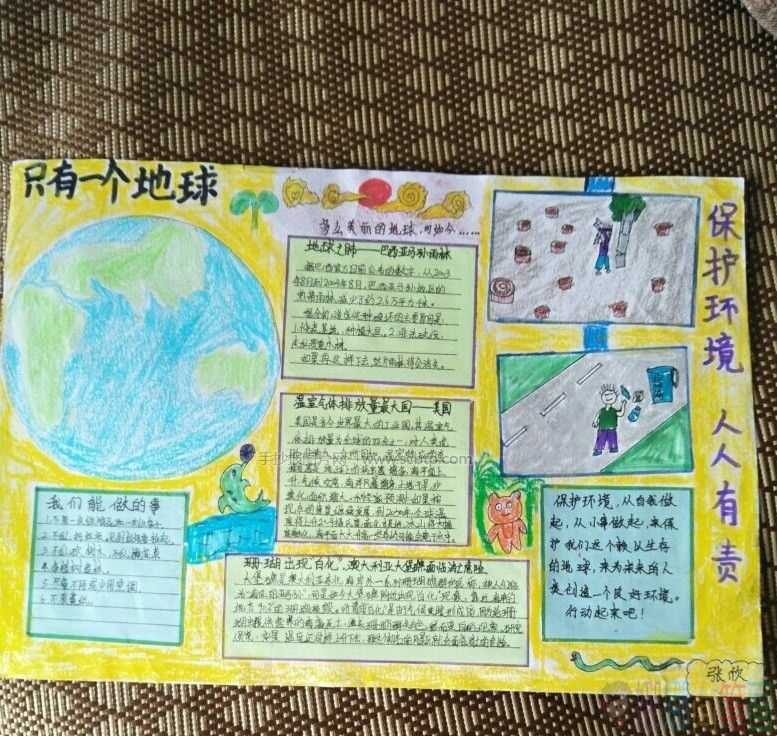 保护环境人人有责手抄报