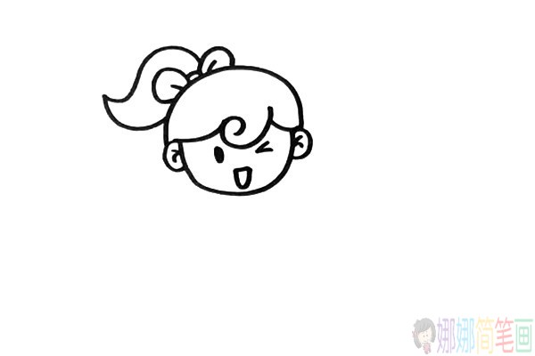 打伞的小女孩简笔画
