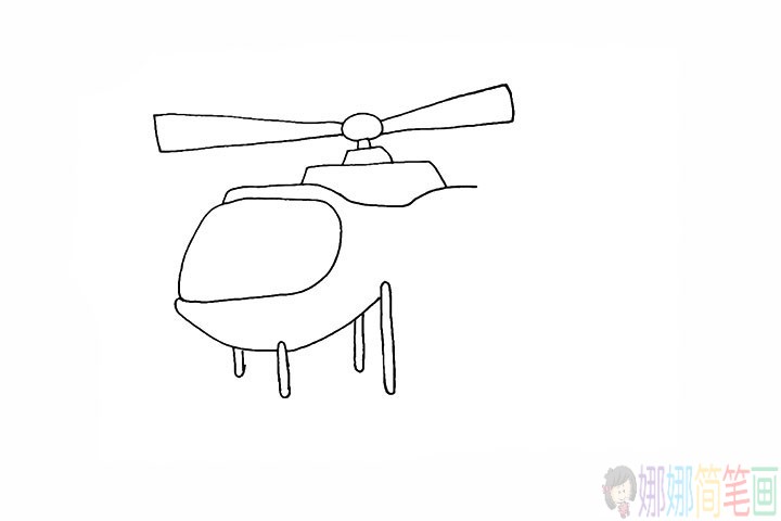 直升飞机简笔画儿童,直升飞机儿童画步骤
