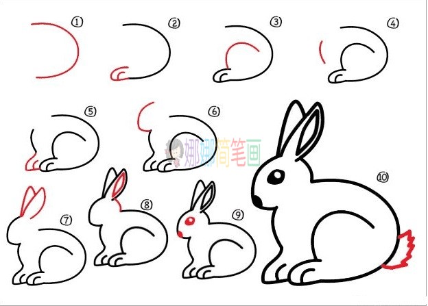 各种小兔子简笔画