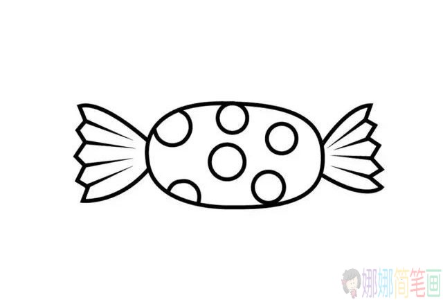 简单糖果的画法,糖果简笔画彩色