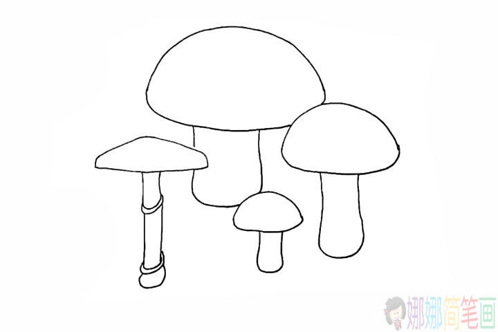 怎么画蘑菇,几朵蘑菇简笔画法