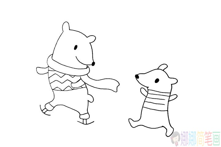 可爱的北极熊怎么画,北极熊简笔画法步骤
