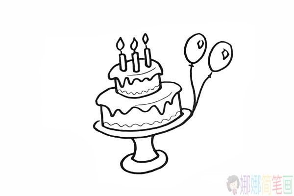 生日蛋糕怎么画,生日蛋糕儿童简笔画