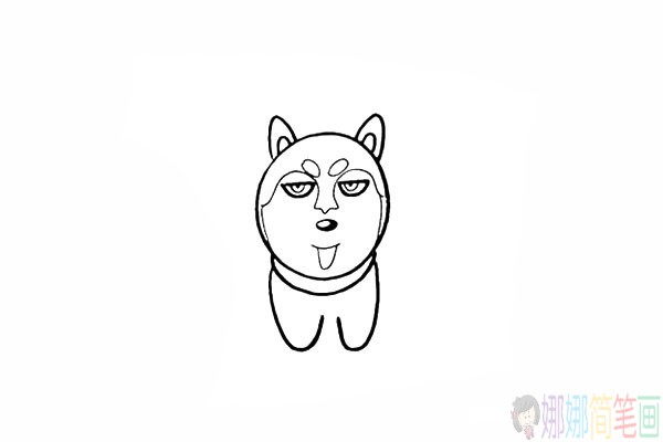蠢萌的哈士奇简笔画,小狗怎么画
