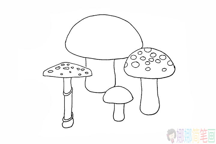 怎么画蘑菇,几朵蘑菇简笔画法