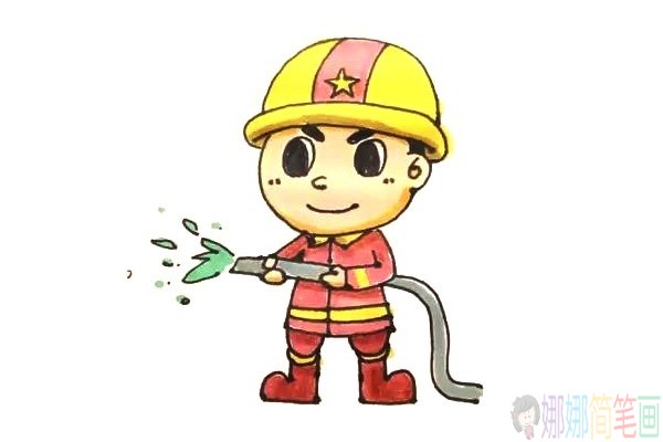 消防员怎么画,消防员简笔画图片大全