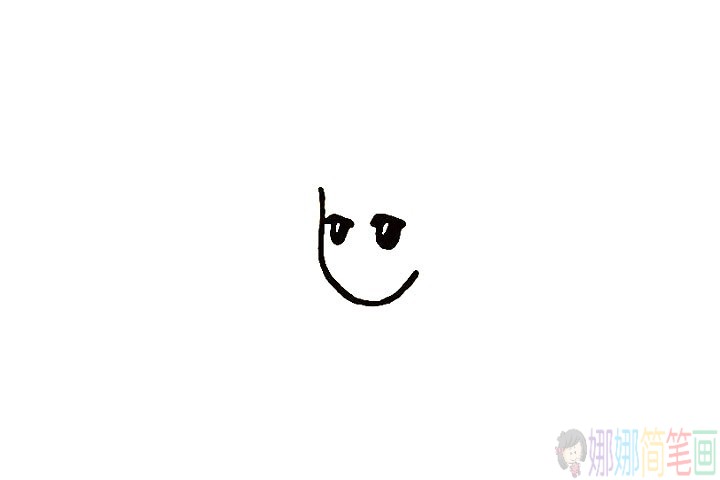 春节小女孩贴福字简笔画