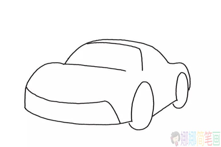 酷炫的跑车儿童简笔画,汽车简笔画步骤