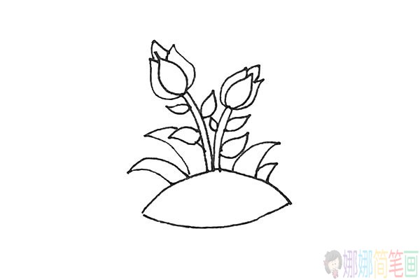 月季花怎么画,月季花简笔画法