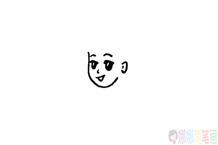 春节小女孩贴福字简笔画
