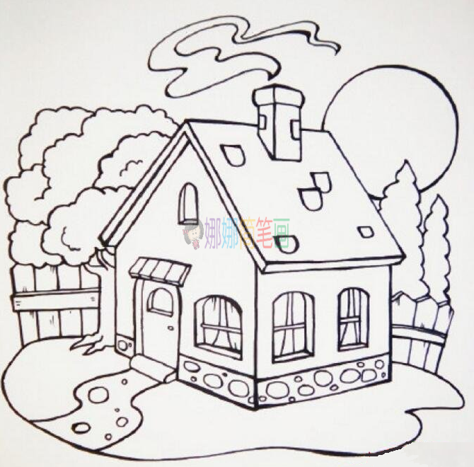 彩色房子简笔画,小房子简笔画教程
