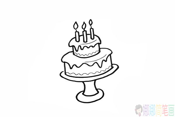 生日蛋糕怎么画,生日蛋糕儿童简笔画