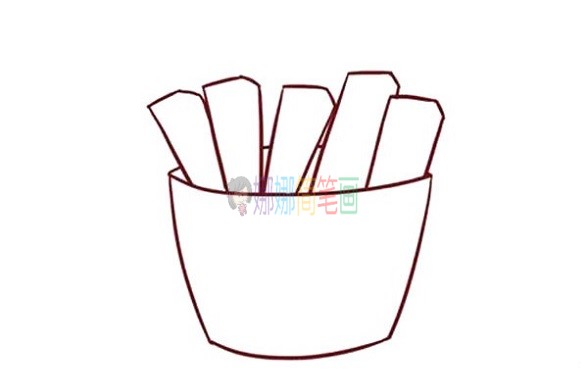 薯条简笔画,小朋友爱吃的薯条画法