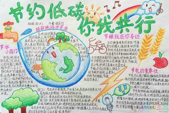 小学生低碳环保主题手抄报