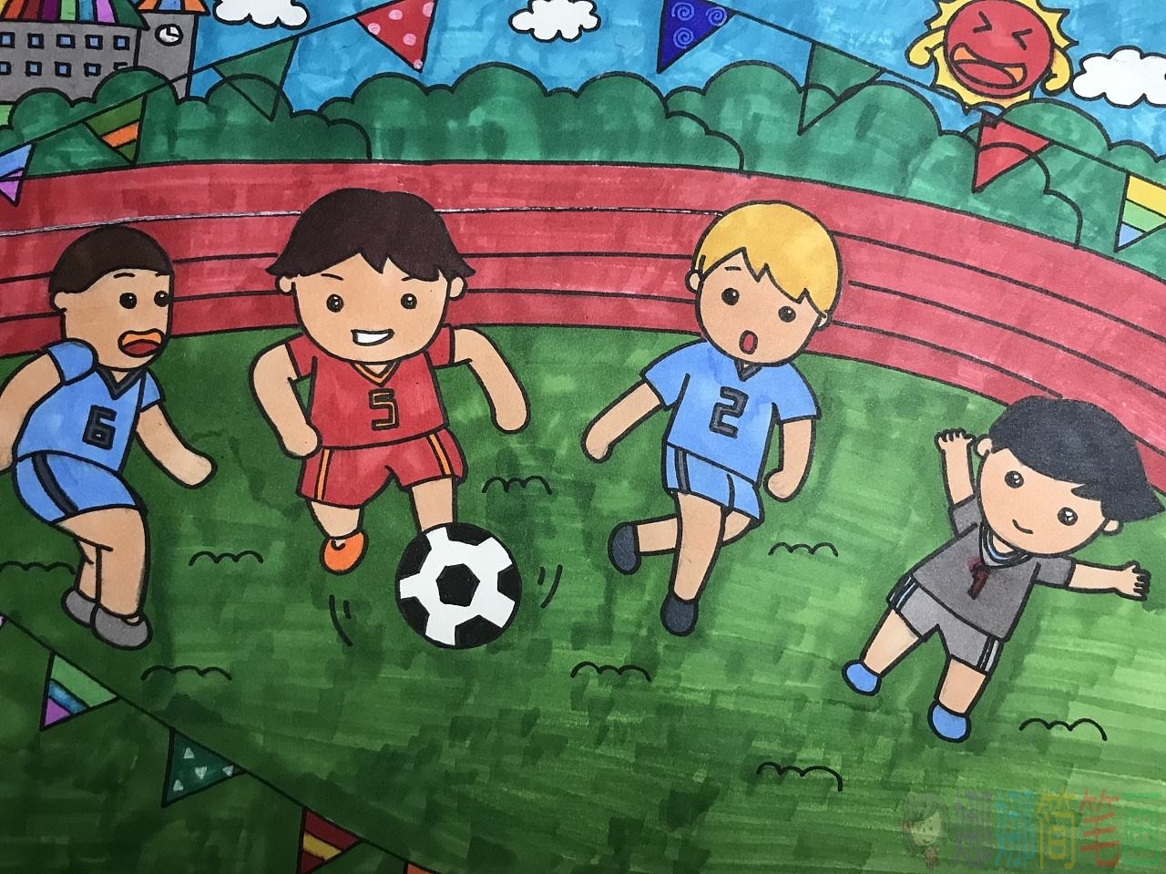 小学生冬季运动会优秀绘画作品