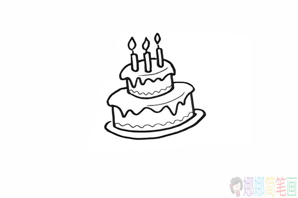生日蛋糕怎么画,生日蛋糕儿童简笔画