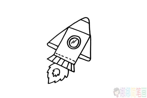 宇宙飞船怎么画,火箭飞船儿童简笔画