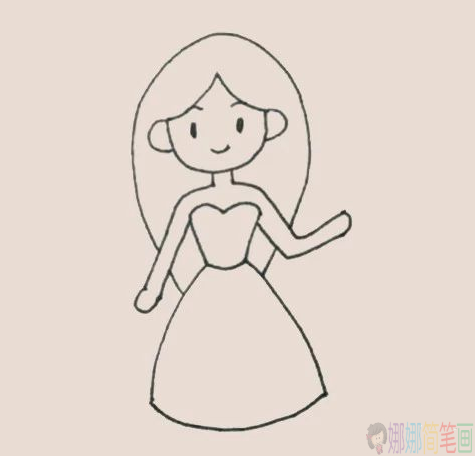 公主简笔画步骤,公主怎么画