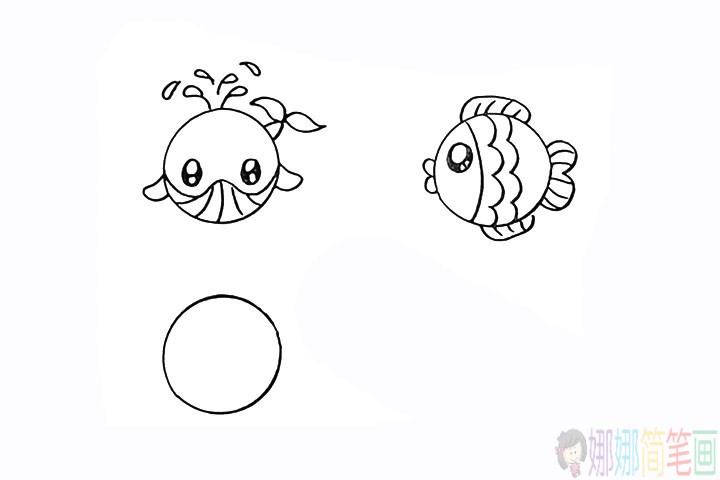 教孩子简笔画各种海洋动物