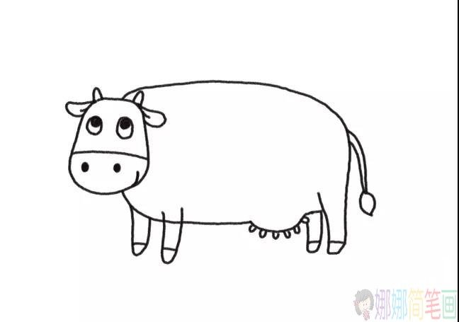 奶牛怎么画,奶牛简笔画教程步骤