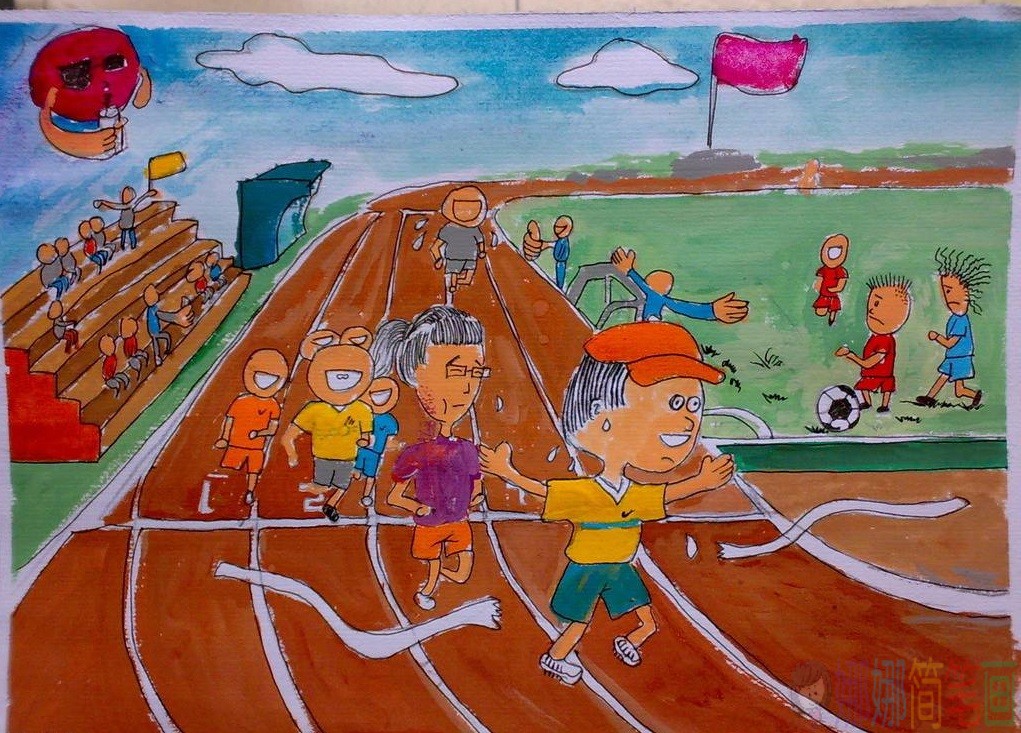 小学生冬季运动会优秀绘画作品