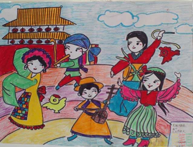 迎接2020元旦儿童绘画作品