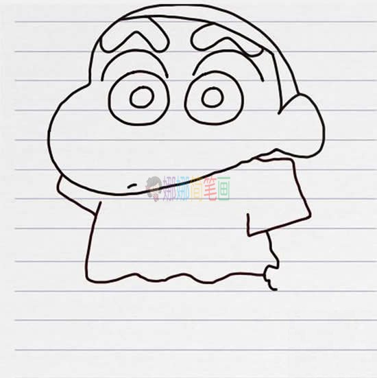 蜡笔小新简笔画,蜡笔小新怎么画教程