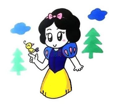 白雪公主怎么画,白雪公主简笔画