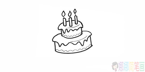 生日蛋糕怎么画,生日蛋糕儿童简笔画