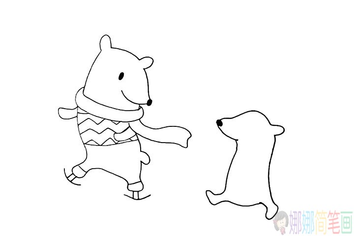 可爱的北极熊怎么画,北极熊简笔画法步骤