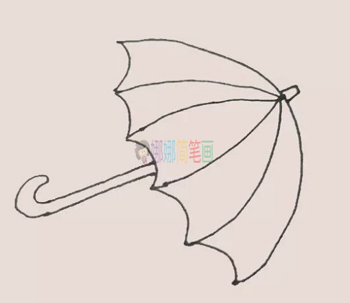 彩色雨伞的画法教程,雨伞简笔画