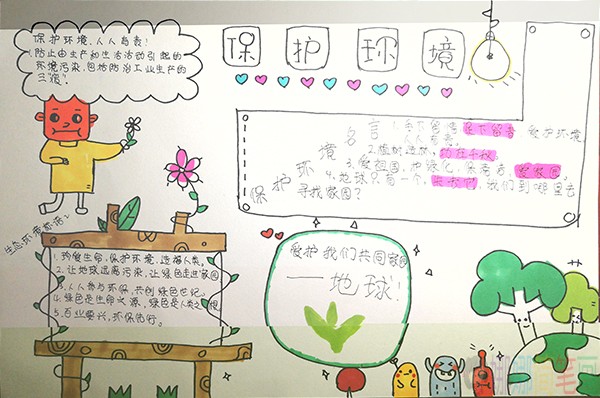 保护环境儿童手抄报