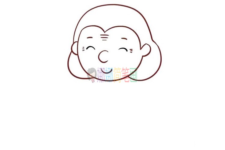 老奶奶简笔画,慈祥的老奶奶画法