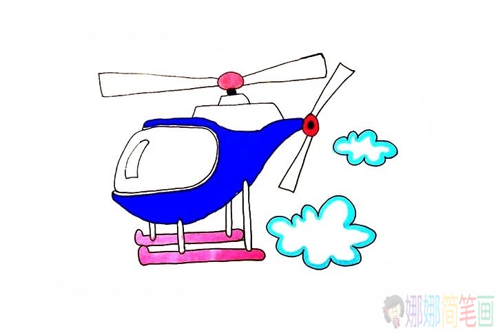 直升飞机简笔画儿童,直升飞机儿童画步骤