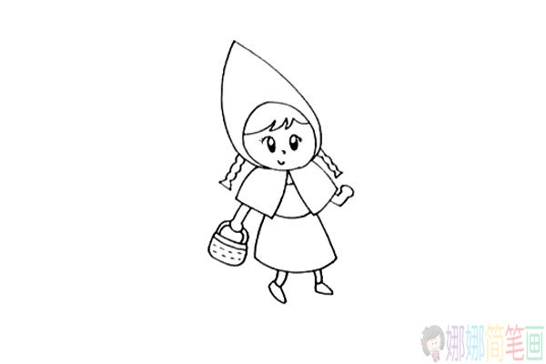 小红帽的画法,小红帽儿童简笔画图片