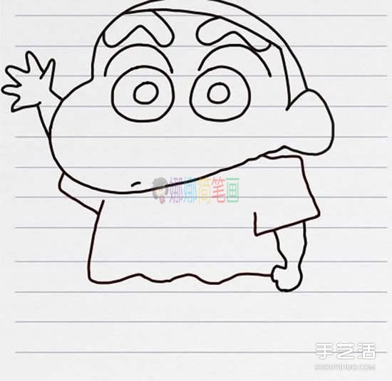 蜡笔小新简笔画,蜡笔小新怎么画教程