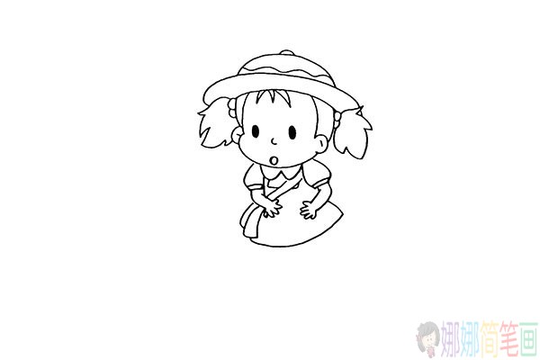 龙猫里的小女孩小梅简笔画