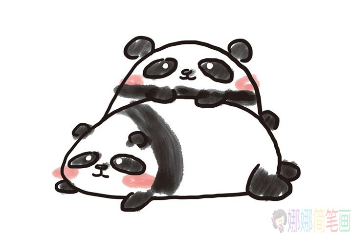 一组简单可爱的熊猫简笔画