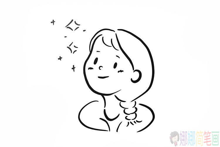 简单线条小姐姐画像图片