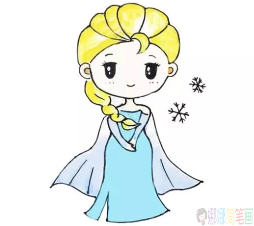 冰雪奇缘公主爱莎简笔画教程