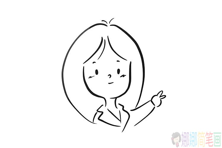 简单线条小姐姐画像图片