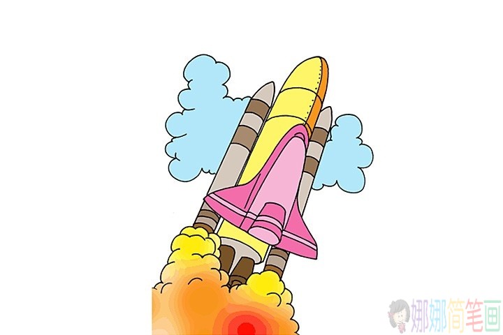 宇宙飞船怎么画,火箭的简笔画