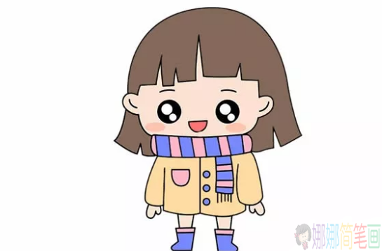 Q版小女孩儿童简笔画法教程