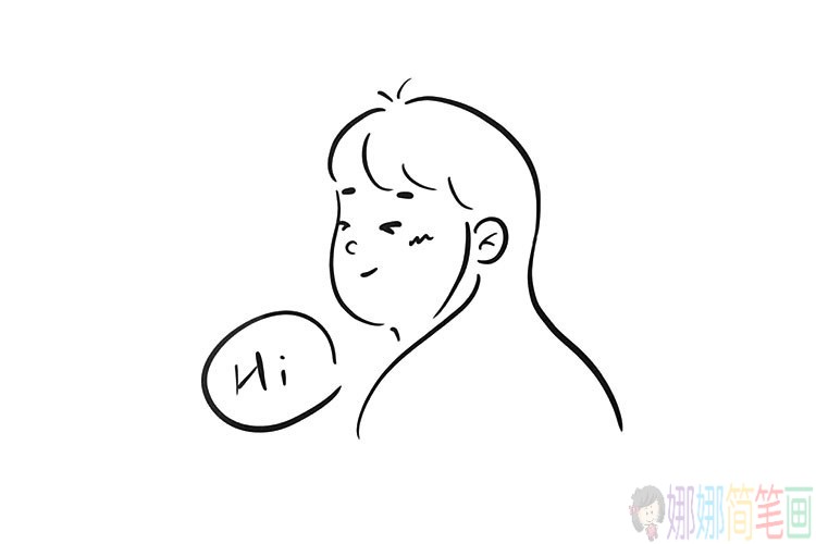 简单线条小姐姐画像图片