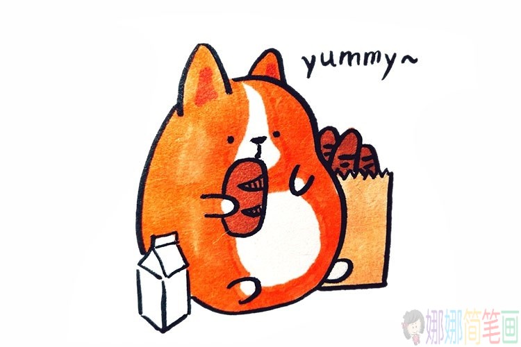 胖嘟嘟的小狗简笔画图片