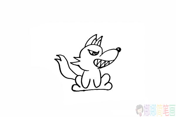 凶猛的大灰狼简笔画教程