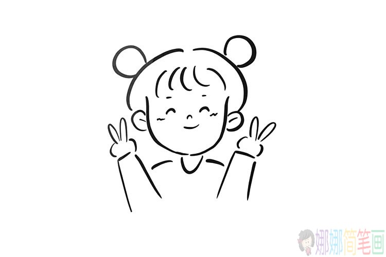 简单线条小姐姐画像图片