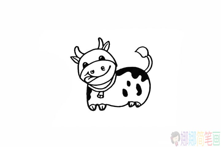 调皮的奶牛简笔画图片